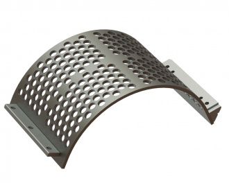 Panier de criblage 524 mm de large, épaisseur de tôle perforée t=15, perforation Ø35 ligament 10 pour Lindner Recyclingtech Lindner Universo