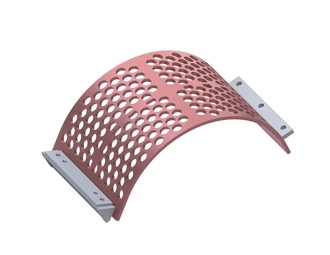 Panier de criblage 524 mm de large, épaisseur de tôle perforée t=15, perforation Ø40 ligament 11 pour Lindner Recyclingtech Lindner Universo