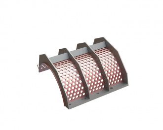 Panier de criblage 655 mm de large, épaisseur de tôle perforée t=10, perforation Ø25 ligament 10 pour Lindner Recyclingtech Lindner Micromat MS