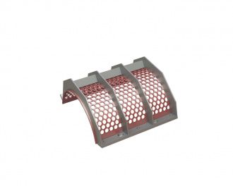 Panier de criblage 655 mm de large, épaisseur de tôle perforée t=10, perforation Ø30 ligament 10.3 pour Lindner Recyclingtech Lindner Micromat MS