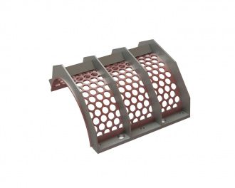 Panier de criblage 657 mm de large, épaisseur de tôle perforée t=10, perforation Ø40 ligament 8 pour Lindner Recyclingtech Lindner Micromat MS