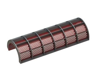 Panier de criblage, largeur 1790 mm, épaisseur de tôle perforée t=10, perforation Ø25 ligament 8 pour Weima Maschinenbau GmbH 