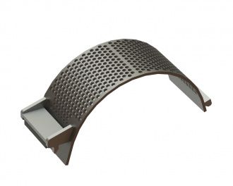 Panier de criblage largeur 340, tôle de criblage épaisseur t=15, perforation Ø20, ligament 7 pour Lindner Recyclingtech Lindner Komet HP