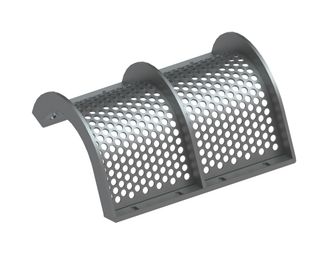 Panier de criblage, largeur 595 mm, épaisseur de tôle perforée t=8, perforation Ø20, ligament 6 pour Zeno Zerkleinerungsmaschinen 