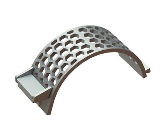 Panier de crible largeur 340, épaisseur t=30, perforation hexagonale entre plats 60, ligament 17 pour Lindner Recyclingtech 