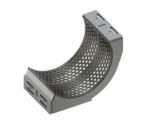Panier de crible largeur 736, épaisseur t=15, perforation hexagonale largeur sur plats 50 pour Untha 