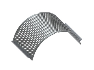 Panier-filtre 725 de large, épaisseur de la tôle de crible t=12, perforation SW30, pas 10 