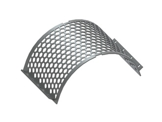 Panier-filtre 725 de large, épaisseur de la tôle de crible t=12, perforation SW50, pas 15 