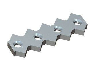 Peigne racleur central 399x125x28 Premium Line, 4 trous fraisés, pas de denture 80 pour Weima Maschinenbau GmbH 
