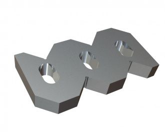Peine rascador 343x178x47, Creusabro, versión 117 para Lindner Recyclingtech Lindner Jupiter