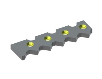 Peine rascador central 399x125x28 StandardCut, 4 taladros avellanados, versión X para Weima Maschinenbau GmbH 
