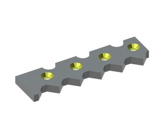 Peine rascador exterior 457x125x28 StandardCut, 4 taladros avellanados, versión X para Weima Maschinenbau GmbH 