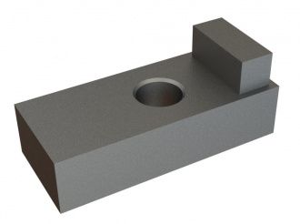 Pièce de serrage 165x70x65, 1 trou pour MeWa | Ehehalt | Andritz MeWa | THM Recycling Mewa UG 1007