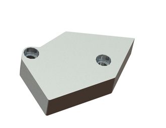Placa de desgaste 200x122,4x40, 2 taladros avellanados Ø17/Ø25, acero estructural para Lindner Recyclingtech 