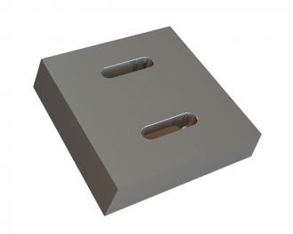 portacuchillos estator centro 233x224x50 2 agujeros oblongos para Eldan Recycling Eldan Super Chopper SC 1412