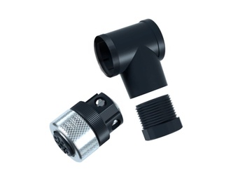 Presa angolata cablata in loco M12, 4 poli, AC/DC, senza silicone 