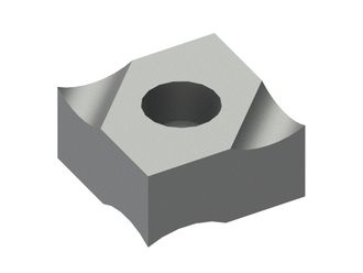 R0 senza raggio coltello 40x40x20 Premium Line, foro Ø13.5, versione X 