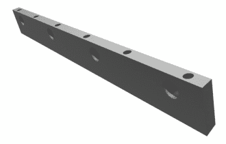 Racleur gauche pour étanchéité via tiroir (paroi arrière) et presseur, 4 trous, 6x filetages pour Vecoplan Vecoplan VAZ