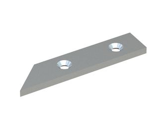 Right cutting knife 123x28x11 PremiumCut, 2 countersunk holes, cutting edge 45°, X version for Holzmag | Metso 
