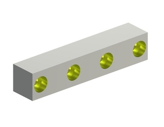 Rotor knife 200x40x40, 4 counter-sunk holes Ø23/Ø14.5, Eco Line 