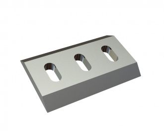 Rotor knife 210x133x20, PremiumCut, 3 slotted holes, cutting edge 5x11°/39°, X version for Hosokawa Alpine AG 