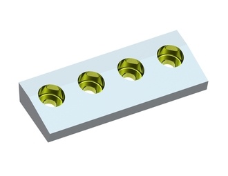Rotor knife 300x110x34.5 StandardCut, 4 countersunk holes, cutting edge 70°, X version for Netzsch-Condux Mahltechnik GmbH 