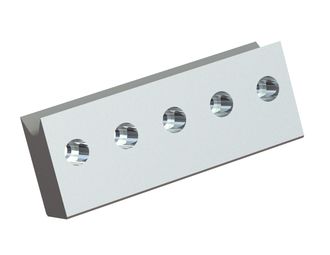 Rotor knife 320x120x62 PremiumCut, 5 countersunk holes, X version for Heinrich Dreher Maschinenbau 