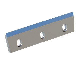 Rotor knife 350x100x20, CarbideCut, cutting edge 50°, M10, carbide grade H5, 3 slots 23x40 