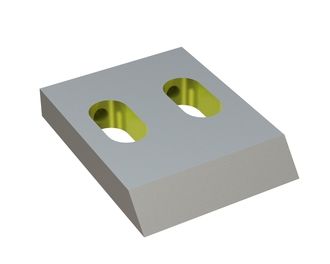 Rotor knife 50x65x10, Eco Line, 2 slotted holes, cutting edge 40°, 2xM8 threads, W version for Zerma | AMIS 