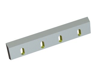 Rotor knife 525x95x24, Eco Line, 4 slotted holes, cutting edge 45°, 2xM12, X version for Rapid Granulator AB 