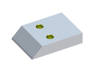 Rotor knife, 70x50x15, StandardCut, 2 holes, cutting edge 2x60°/45°, X version 