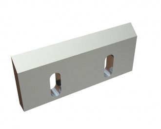 Rotor knife center 210x90x20, PremiumCut, 2 slotted holes, cutting edge 50°, X version for Hosokawa Alpine AG 
