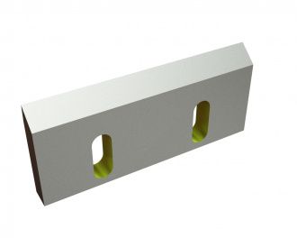 Rotor knife center 210x90x20, StandardCut, 2 slotted holes, cutting edge 7° (front)/50°, X version for Hosokawa Alpine AG 