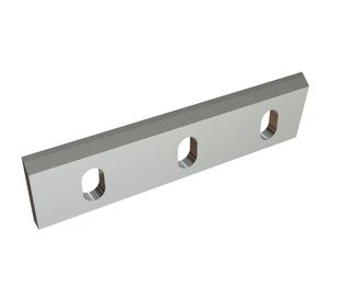 Rotor knife left 304x73x14, PremiumCut, 3 slotted holes, cutting edge 4.5x51°/56°, X version for Rapid Granulator AB 