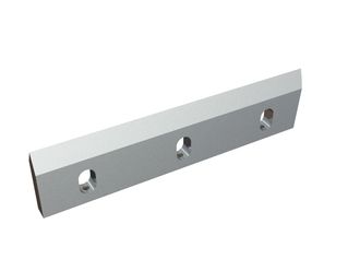 Rotor knife left 390x93x20, PremiumCut, 3 slotted holes, cutting edge 9x18° (front) / 30° for Rapid Granulator AB 