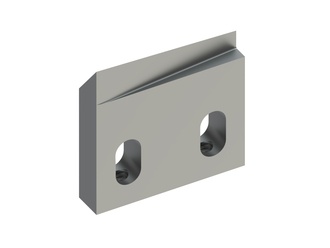 Rotor knife left 50x49x10, PremiumCut, 2 slotted holes, cutting edge 40°, X version 
