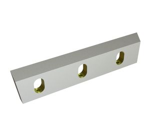 Rotor knife right 304x75x17, Eco Line, 3 slotted holes, cutting edge 55°/50°, X version for Rapid Granulator AB 