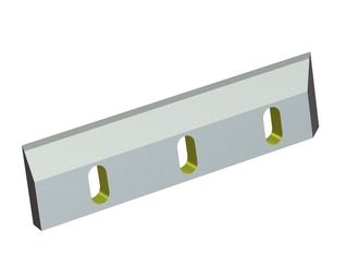 Rotor knife right 399x100x25, Eco Line, 3 slotted holes, cutting edge 30°/45°, X version 