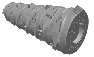 Rotor, version 80, number of knife holders 48 pieces, partially hard-faced for Vecoplan Vecoplan VAZ 2000