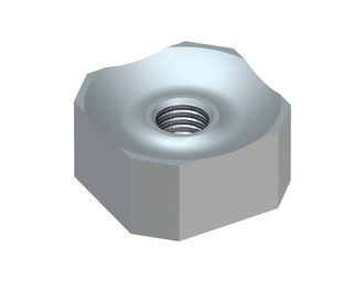 Schneidkrone 60x60x30, mit agressiver Hohlkehle 4 Ecken symmetrisch abgeflacht, M20 Gewinde für Vecoplan 