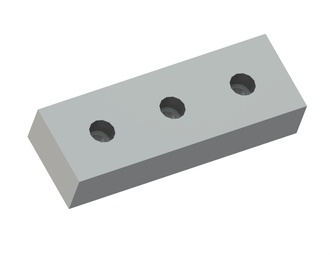 Scrap shear 519x180x100, 3 holes Ø34, countersunk both sides 