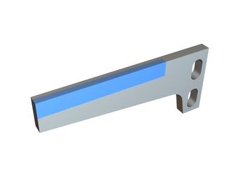 Scraper 120x50x7 CarbideCut, 2 slotted holes, carbide quality = H4, L-shaped, cutting edge 90° 