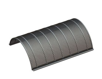 Screen basket 1165 mm wide, screen plate thickness t=6, perforation Ø10 ligament 4.5, Creusabro for Neue Herbold 
