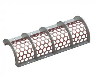 Screen basket 1300 mm wide, screen plate thickness t=8, perforation Ø60 ligament 11, 5 ribs, Hardox for Vecoplan Vecoplan VAZ 1300