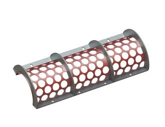 Screen basket 1300 wide, sheet thickness t=8 hole Ø76, bar width 14 for Vecoplan LLC (Retech) 