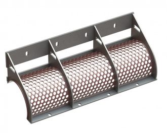 Screen basket 1302 mm wide, screen plate thickness t=10, Hardox perforation Ø30 ligament 7 for Vecoplan Vecoplan VAZ 1300