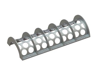 Screen basket 1322 mm wide, screen plate thickness t=8, perforation Ø102 ligament 25 for Vecoplan LLC (Retech) 
