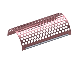 Screen basket 1644 wide, plate thickness t=15 perforation Ø80, ligament 15, Hardox for Artech Recyclingtechnik GmbH 