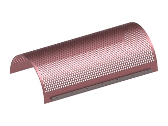 Screen basket 1644 wide, screen plate thickness t=15, perforation Ø25, web 7, Hardox for Artech Recyclingtechnik GmbH 