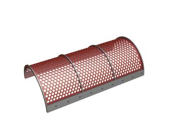 Screen basket 1650 wide, plate thickness t=10 perforation Ø35, ligament 10 for Artech Recyclingtechnik GmbH Mewa UG 1608